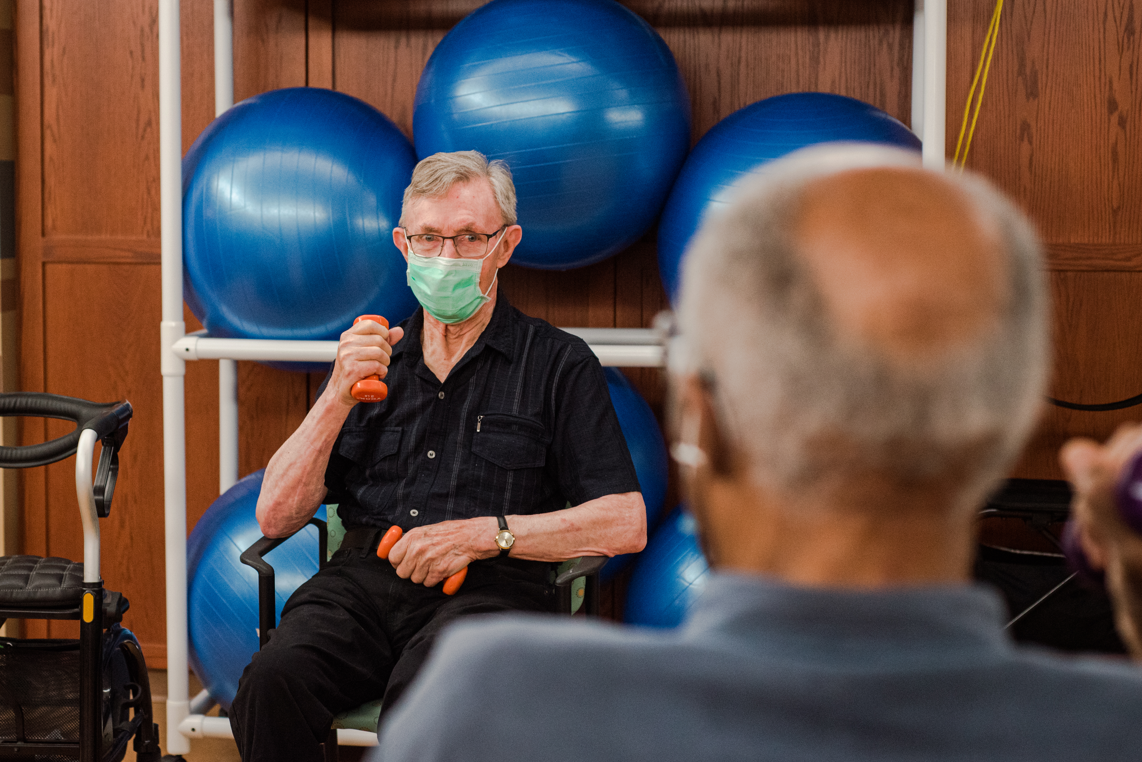 Resident leading an exercise class