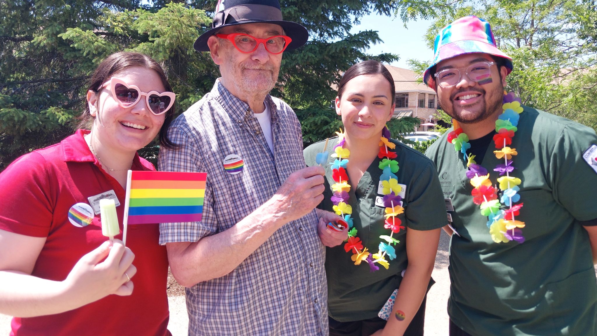 Riverside Glen team member, resident and students celebrate pride