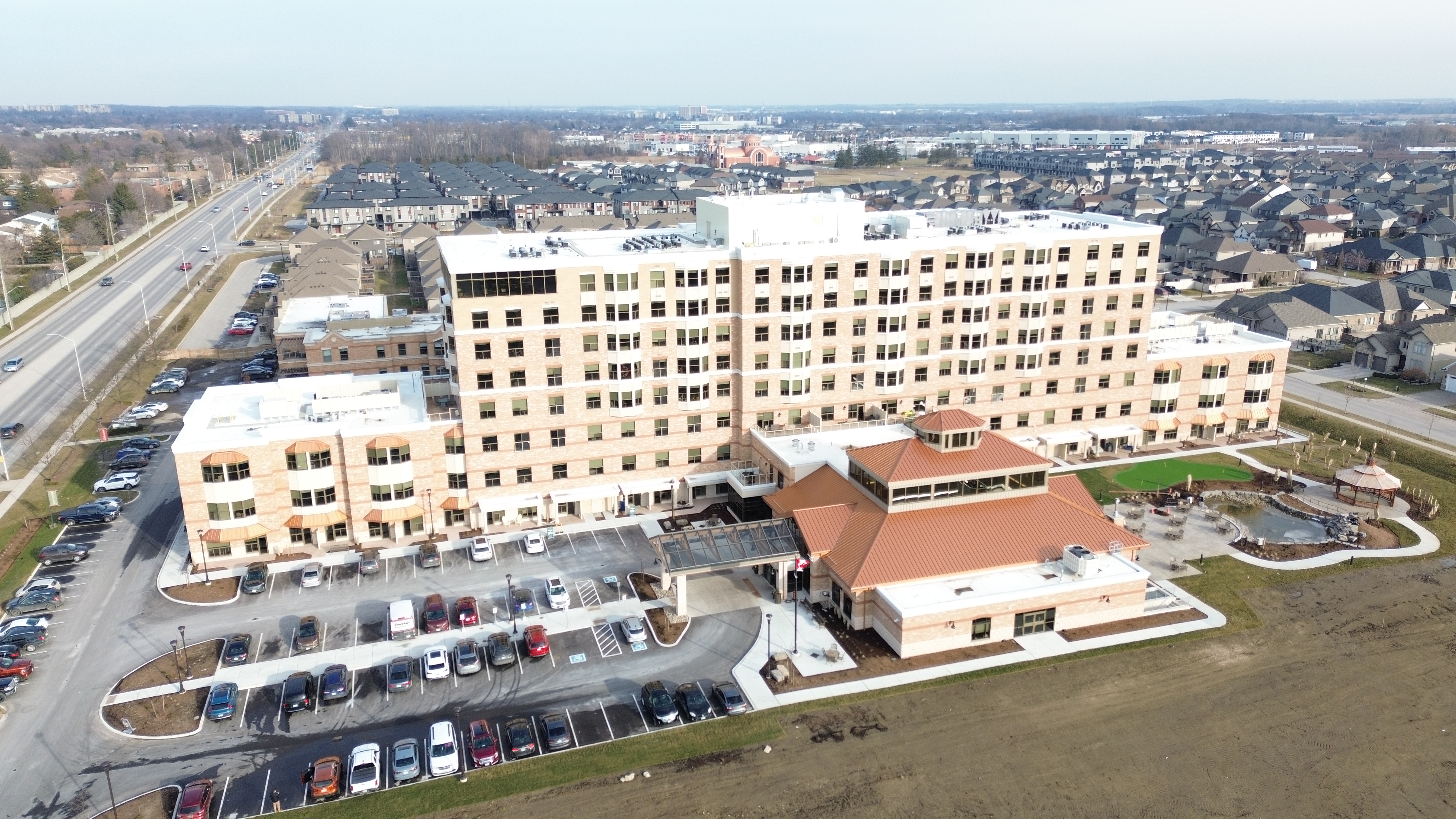 Arial view of the Village of Glendale Crossing Retirement Home in London, Ontario