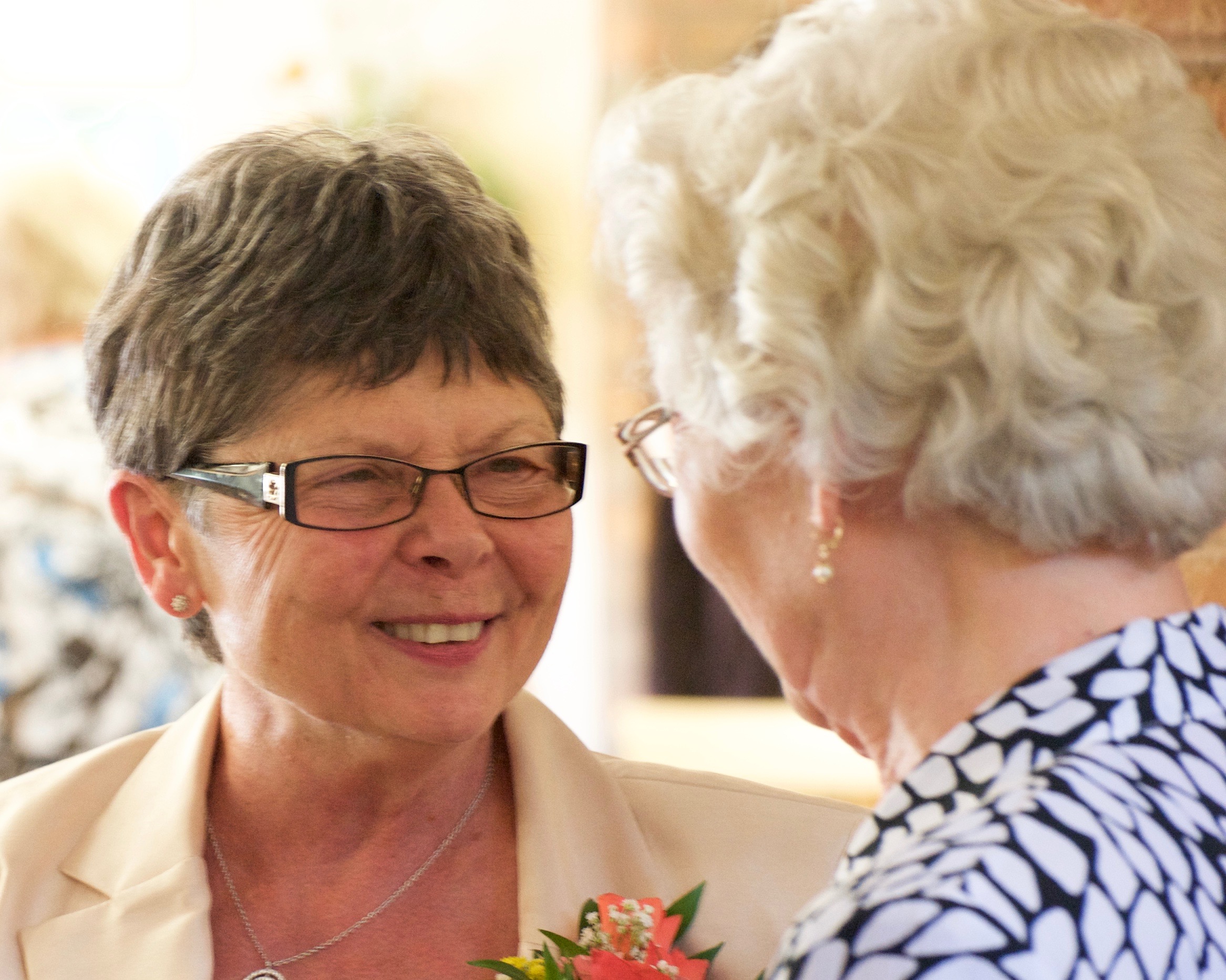 Barb Schlegel (left) was naturally able to connect with anyone